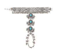NOIAFZY 1PC retro imitation jewelry set-multicolor turquoise gemstone bracelet, imitation of the old completes the eternal style.