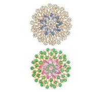 NOIAFZY 2 Pcs Elegant Snowflake Brooch with Sparkling Rhinestones, Luxurious Alloy Pin for Coats & Jackets, Perfect for Parties & Special Occasions