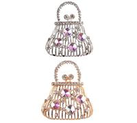 NOIAFZY 2 Pcs Vintage-Inspired Rhinestone Bag Brooch, Elegant Alloy Fashion Accessory for Women, Inlay Design for Valentine's Day, Birthday & New Year, Clothing Accessories