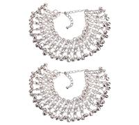 NOIAFZY 2 Pcs Women’s Euro-American Trendy Multi-Bell Pendant Foot Chain, Adjustable Anklet for Outdoor Travel, Beach Party & Special Occasions, Fashion Accessory