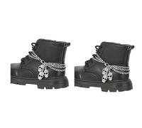 NOIAFZY 2Pc Iron Alloy Skull Hand & Bat Chain for Shoes/Boots - Gothic Punk Street Style Halloween Boot Accessories, Easy Attach Non-Braided