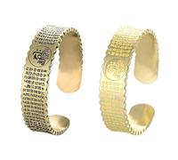 NOIAFZY 2pc Vintage Pure Copper Lucky Transfer Bracelet - Han Style Heart Through Open Bangle for Men Women, Lucky Charm Jewelry Accessories