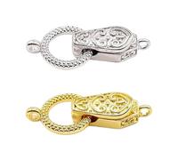 NOIAFZY 2PCS 31mm Brass Fold Over Clasps, Metal Fasteners for DIY Jewelry Making, Suitable for Necklace & Bracelet Accessories