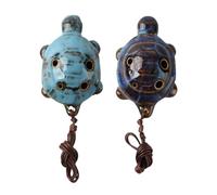 NOIAFZY 2Pcs Adorable Small Turtle Pottery Flute Unique 6-Hole Cartoon Design Artisan Kiln Transformation Series Accessories