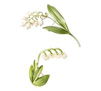 NOIAFZY 2PCS Classical Beauty Orchid Flower Brooches Vintage Plants Design Party Casual Brooch Pins for Women