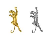 NOIAFZY 2pcs Elegant Leopard Brooch Pin with Rhinestones - Vintage Animal Lapel Pin for Suits, Dresses & Sweaters