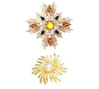 NOIAFZY 2PCS Elegant Vintage-Inspired Cross Brooch with Starlight Crystal, Luxury Men's Suit Pin