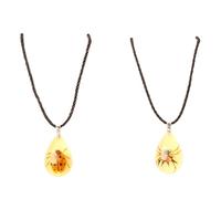 NOIAFZY 2PCS Resin True Insect Luminous Amber Pendant Necklace - Real Insect Inclusion, Glow-in-The-Dark Jewelry