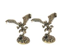 NOIAFZY 2PCS Vintage Brass Mythical Creature Figurines - Movie Themed Handcrafted Statues, Non-Electric Tabletop Ornaments for Living Room Display,