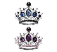NOIAFZY 2pcs Vintage Court Style Gemstone and Rhinestone Brooch - Medieval Party Corsage Accessories with Regal Elegance