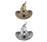 NOIAFZY 2PCS Vintage Halloween Witch Hat Brooch Costume Accessory Pin Corsage