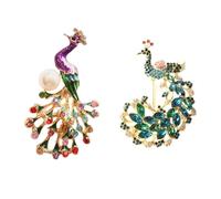 NOIAFZY 2PCS Vintage-Inspired Unconventional Pearl And Crystal Brooch, Irregular Shape with Water-Drop Pearl Jewelry Accessory