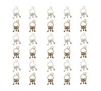 NOIAFZY 30pcs Vintage Bronze & Antique Silvery Key Charms - Zinc Alloy Geometric Pattern Pendants for DIY Jewelry Making