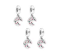 NOIAFZY 4Pcs Creative Exquisite Mini Pizza Charm Necklace Pendant Versatile for DIY Accessories Handmade Craft