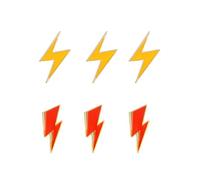 NOIAFZY 6pcs Oil Dripping Enamel Alloy Red+Yellow Lightning Brooch, Creative and Fashionable Stylish Badge