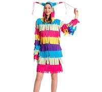 Noiclub Pinata Costume Women's Coloured French Fancy Dress Costume Dress Adult Carnival Outfit Halloween Costume M