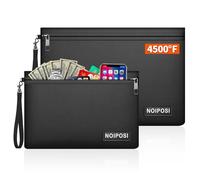 Noiposi 2-Pack Fireproof Bags (28x19,5cm, 36x26,5cm), 8-Layer Thermal Insulation Fireproof Cash Bag with Card Slot, Fire Proof Money Bag for Cash, Receipts, Bills, Passport
