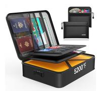 Noiposi 2 Set-Fireproof Document Box & Fireproof Cash Bag