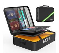 Noiposi 5200℉ Fireproof Document Box with Lock, 8 Layers Heat Insulated Fire Proof Money Bags,Fireproof Documents Organiser Storage Case for A4 Files, Certificates, Passports, Cash, Contract