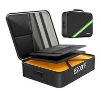 Noiposi Fireproof Document Bag with 5200°F Heated Insulated, Document Bag, Fireproof Waterproof with Lock, Document Folder for Household & Travel for A4 Files, Certificates, Passports, Invoice