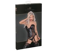 Noir - Black Leopard Print Garter Top - L