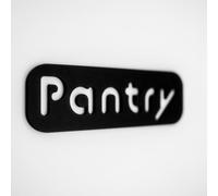 NOIR.DESIGN Pantry Sign Decorative Matt Black - 15cm x 5cm - Self Adhesive Tabs - Signage For Doors and Walls - Plaque Home Kitchen Store Room Hotels Pub Engineered Wood Adhesive Tabs