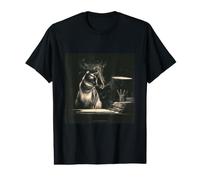 Noir Detective Cat Smoke Desk Smoker Mystery Value Graphic T-Shirt
