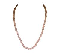 Noir Et Blanc Co. Natural Rose Quartz Beaded Necklace, 4mm Gemstones, 16-18 cm Length