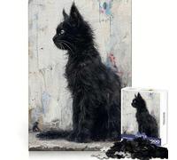 Noir Feline Grace Jigsaw Puzzle for Teenagers 1000 Pieces Memory Boost Indoor Play Image Assembly (50x75cm)