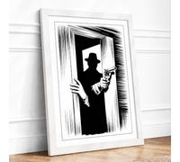 Noir Gunman Vintage Framed Wall Art Print A2 (59.4×42cm) White, Wall Decor for Living Room, Bedroom, Office & Home, Ready to Hang, Art Gift