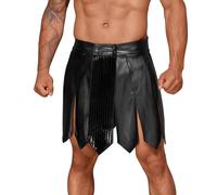 Noir Handmade - Fiery Eco-Leather Mini Skirt with Lacquer Black - S-3XL