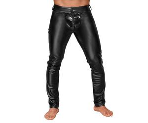 Noir Handmade - Long Glossy Power Wetlook Pants with Lacquer Black - S-3XL