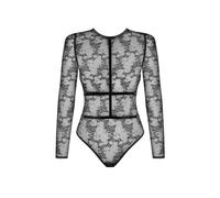 Noir Handmade - Seductive Transparent Long Sleeve Tulle Body Black S-XXL