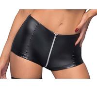 Noir Handmade - Sexy Wetlook Hip Pants with 2-Way Zip Black - S-3XL