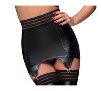 Noir Handmade - Skinny Wetlook Suspender Belt Transparent Black - S-3XL