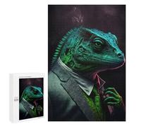 Noir Lizard Mastermind: Winter Activity Gift, 1000 PCS Wooden Picture Puzzle for Grown-Ups; for Couples, Friends And Family