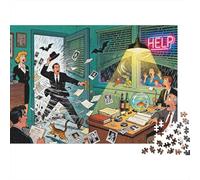 Noir Office Tumult Wooden Jigsaw Puzzle Waterproof 1000 Piece Puzzles for Adults Impossible Challenging Games