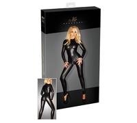 Noir - Shiny Long-Sleeve Jumpsuit (Black) - 2XL