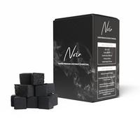 Noir Super Premium Shisha Charcoal 25mm Cubes - Natural Hookah Coal - 72 Pieces, Chemical-Free, Coconut Shell, Long-Lasting Hookah Coal for Better Flavour, Low Ash, Fast Ignition, Odourless, 1KG