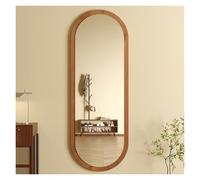 NOIRDA Full Length Mirror 120x40cm, 120x50cm Wall Mirror Dressing Mirror, Oval Hanging Mirror, Wooden Decorative Mirror For Bedroom, Entryway, Living Room(Wood color)