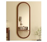NOIRDA Full Length Mirror 120x40cm, 120x50cm Wall Mirror Dressing Mirror, Oval Hanging Mirror, Wooden Decorative Mirror For Bedroom, Entryway, Living Room(Walnut)