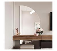 NOIRDA Half Moon Bathroom Wall Mirror 40x60cm 40x80cm Decorative Mirror, Semi Circle Vanity Cosmetic Mirror For Bedroom, Bathroom, Entryway(Left cut,40x60cm/15.7x23.6in)
