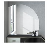 NOIRDA Half Round Mirror For Wall Decor, Explosion Proof Irregular Wall Mirror, Frameless Makeup Mirror For Bathroom Vanity, For Living Room, Bathroom, Bedroom(Left Cut,70cm/27.5in)