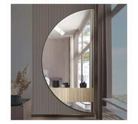 NOIRDA Semicircle Bathroom Mirror, Large Frameless Wall Mounted Entryway Mirror, Explosion-proof HD Makeup Mirror, Half Circle Vanity Mirror For Bedroom, Living Room(Left Cut)