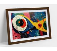 Noireaud monster abstract style joan miro Stunning Framed Wall Art Print Picture - A1 - Walnut Frame