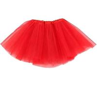 Noirwwe Girls Red Tutu Skirt 3 Layer Tulle Ballet Skirt for Party Dress Up | 3 Layer Polyester Tulle Skirt,Red.Elastic Waistband,Stretch Fit. Lightweight Mesh Fabric.For Costume,Performance, Daily Wear.