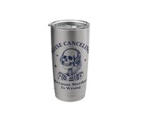 Noise Canceling Because Murder is Wrong Skeleton Stainless Steel Insulated Tumbler