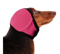 Noise Canceling Ear Wrap Dog Ear Muffs Noise Protection Adjustable Soft Cotton Dog Ears Wraps Calming Ears Protection Hood for Grooming Bathing Thunderstorms Fireworks (S: 11-14in,Red,2)