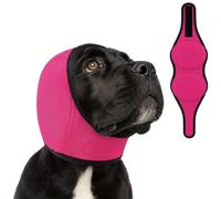 Noise Canceling Ear Wrap, Dog Ear Muffs Noise Protection, featuring a design with dedicated space for the ears.Quiet Silent Adjustable for Grooming Bathing & Swimming (Blue, Small)
