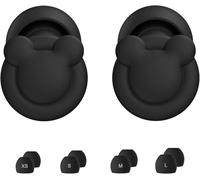 Noise Cancelling Ear Plugs for Sleep, Work, Study, Travel - Soft Silicone Reusable Earplugs - NRR 25-33dB Noise Reduction - Comfortable & Portable (Black (Mickey Mouse) 1 Pair, XS, S, M, L)